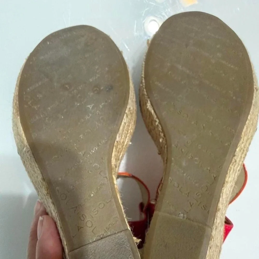 Isadora Colorblock Patent Espadrille Wedges Size 8.5